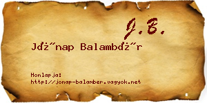 Jónap Balambér névjegykártya